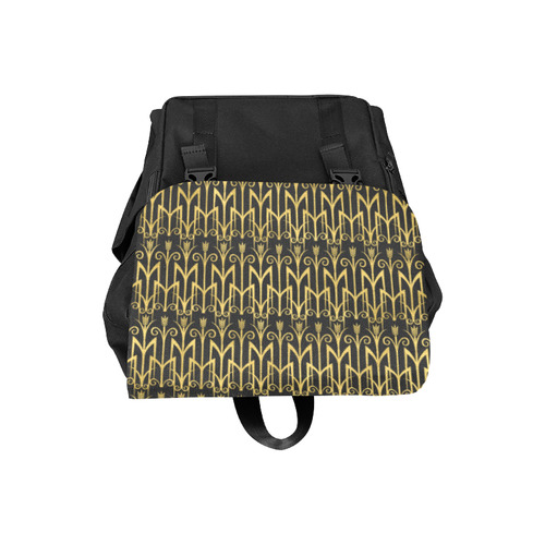 Beautiful BlackAnd Gold Art Deco Pattern Casual Shoulders Backpack (Model 1623)