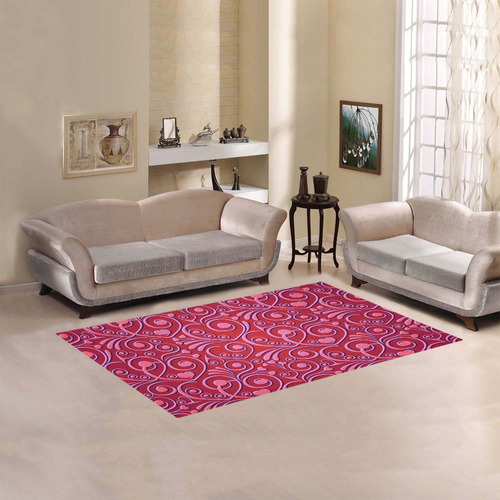 sweet hearts,red Area Rug 5'x3'3''
