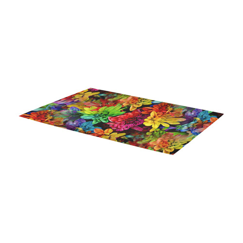 Photography Colorfully Asters Flowers Pattern Area Rug 7'x3'3''