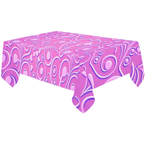 sweet hearts, hot pink Cotton Linen Tablecloth 60"x120"
