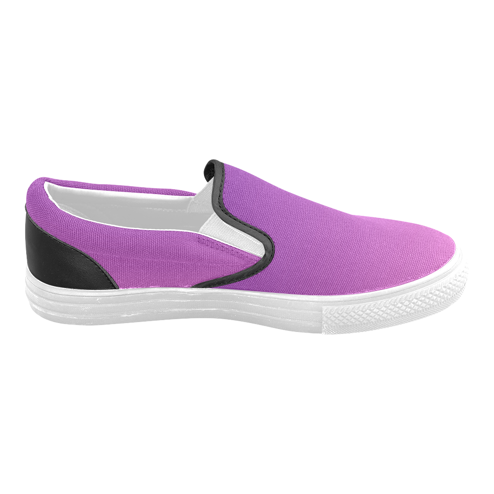 Purple and Fuschia Pink  Ombre Men's Slip-on Canvas Shoes (Model 019)