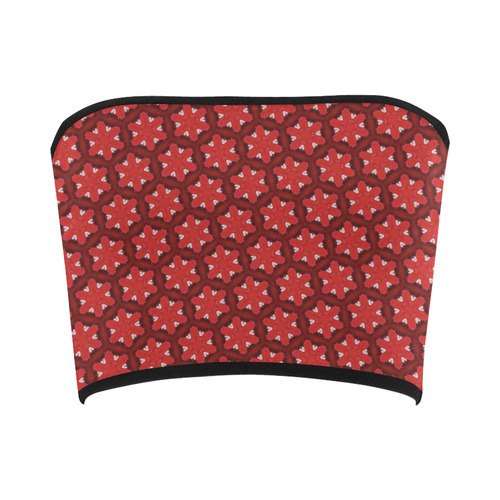 Red Passion Floral Pattern Bandeau Top