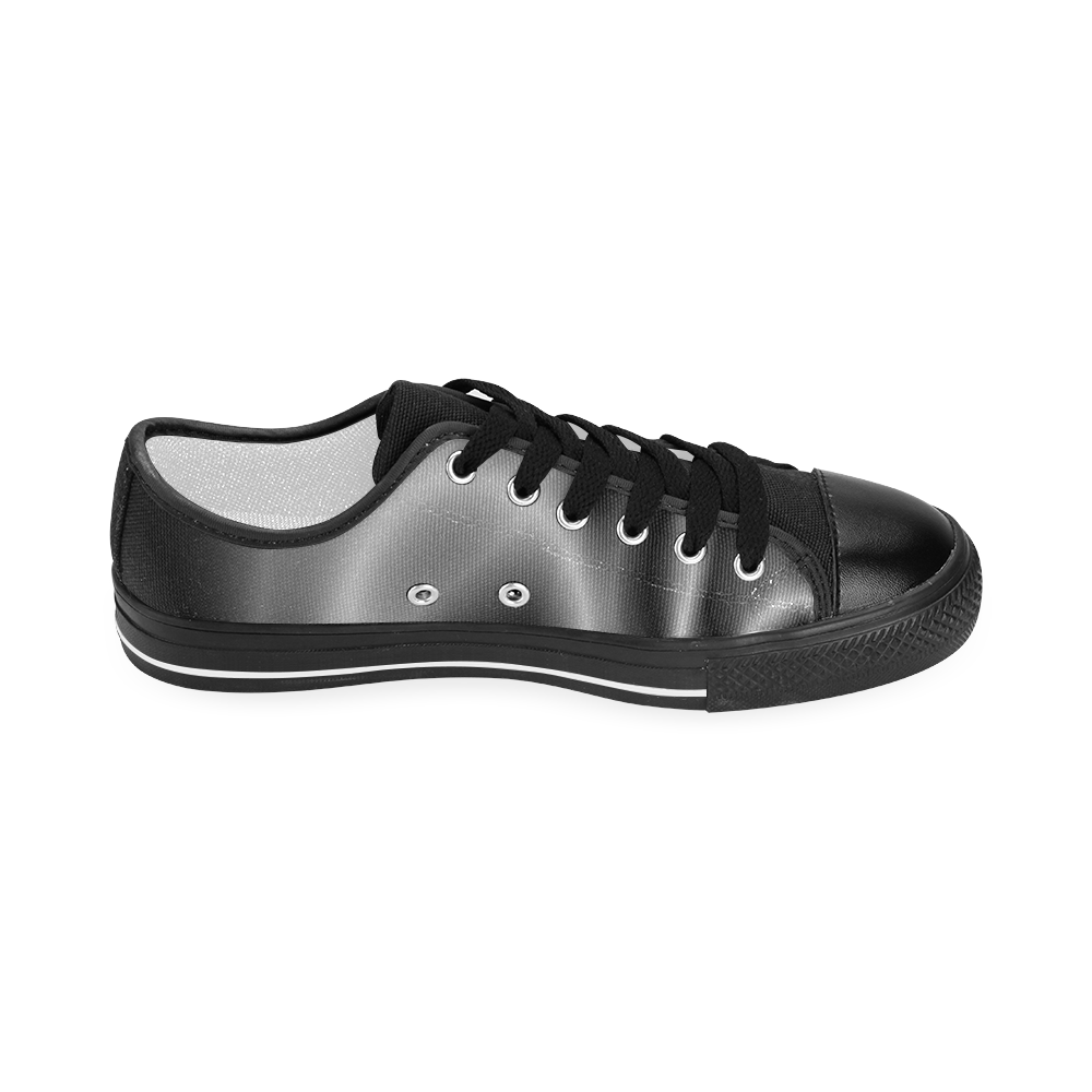 Black and White Swirls Fractal Men's Classic Canvas Shoes (Model 018)