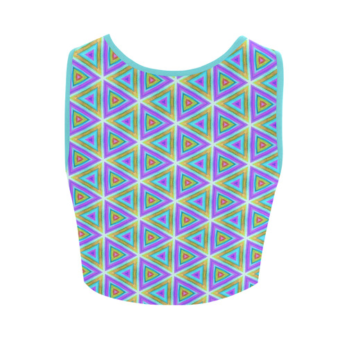 Colorful Retro Geometric Pattern Women's Crop Top (Model T42)