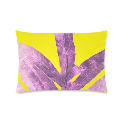 purple fern on yellow Custom Zippered Pillow Case 16"x24"(Twin Sides)