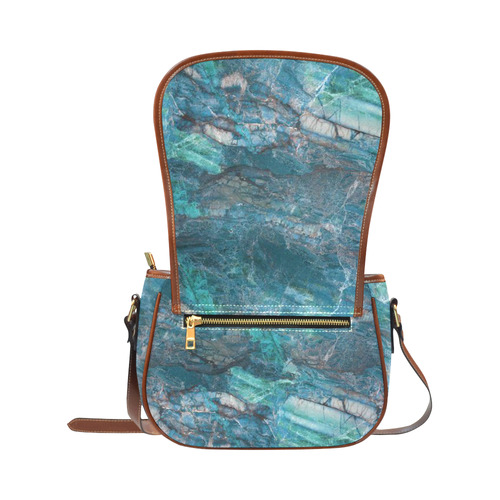 Marble - siena turchese Saddle Bag/Small (Model 1649) Full Customization