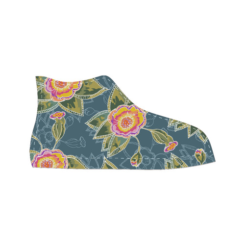 Floral Fantsy Pattern Men’s Classic High Top Canvas Shoes (Model 017)