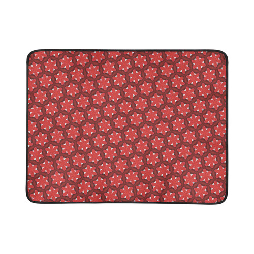 Red Passion Floral Pattern Beach Mat 78"x 60"