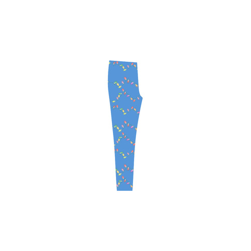 Festive Christmas Lights on Blue Cassandra Women's Leggings (Model L01)