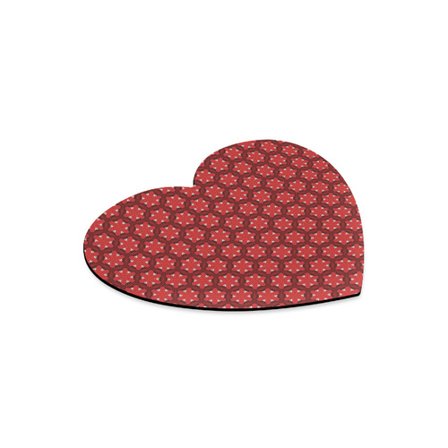 Red Passion Floral Pattern Heart-shaped Mousepad