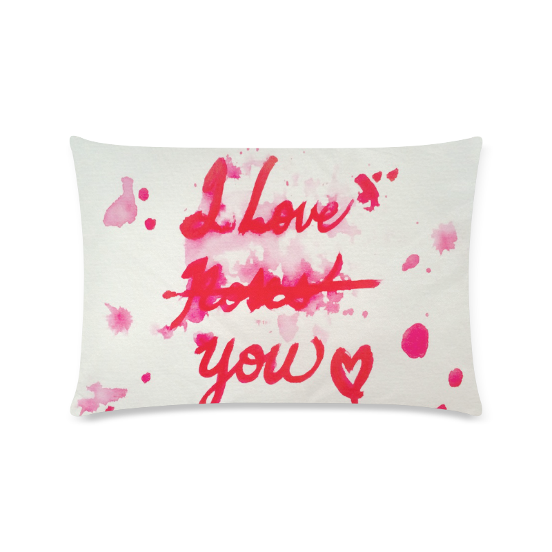 I Love Roses Custom Zippered Pillow Case 16"x24"(Twin Sides)