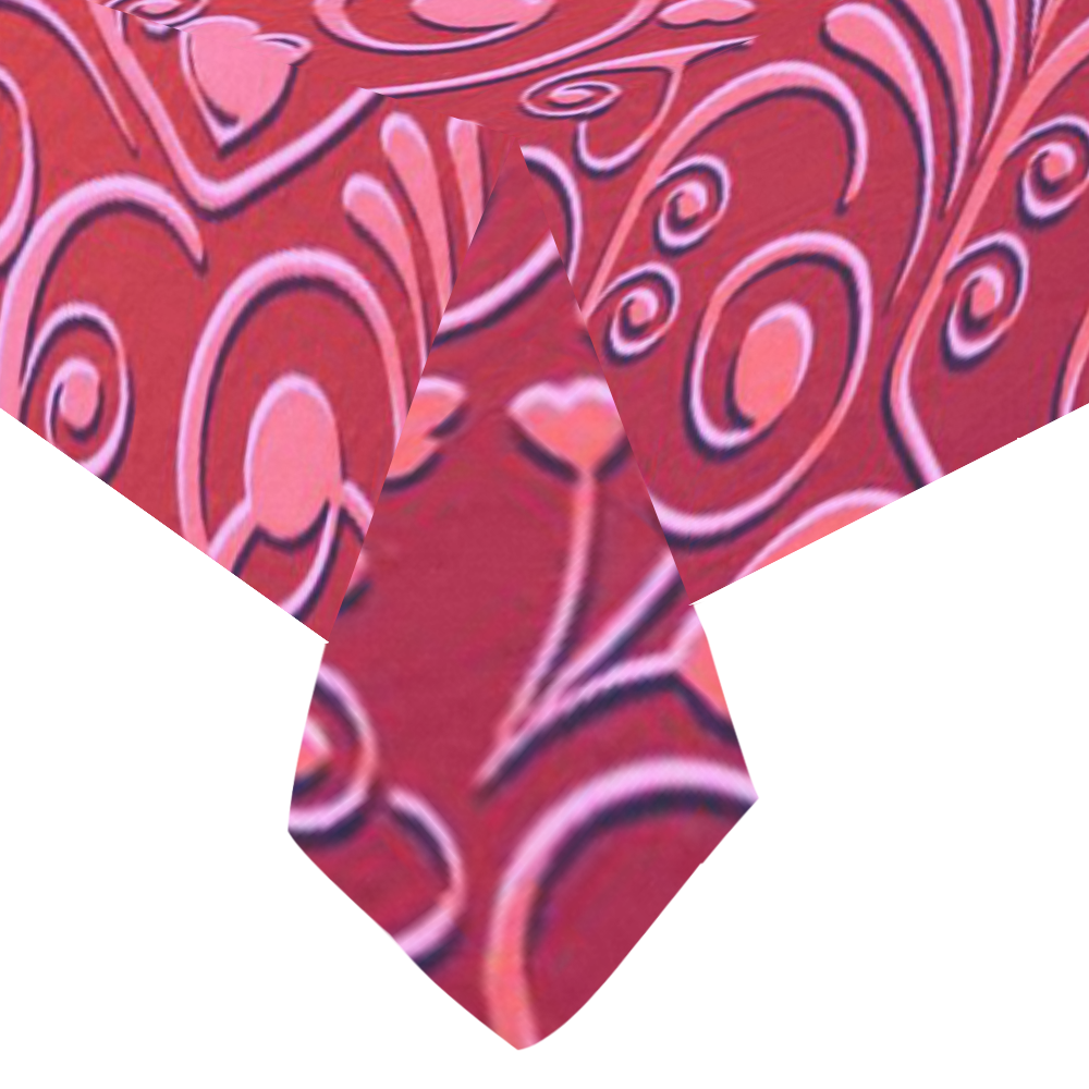 sweet hearts,red Cotton Linen Tablecloth 60"x120"