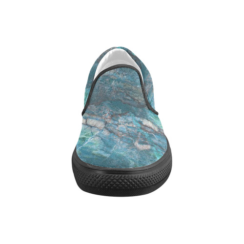 Marble - siena turchese Men's Slip-on Canvas Shoes (Model 019)