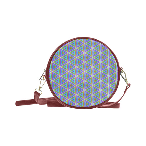Colorful Retro Geometric Pattern Round Sling Bag (Model 1647)