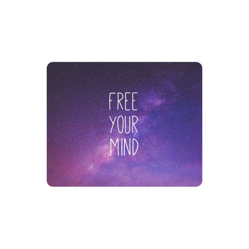 "Free Your Mind" Quote Purple Blue Night Sky Rectangle Mousepad