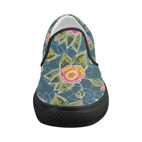 Floral Fantsy Pattern Women's Slip-on Canvas Shoes (Model 019)