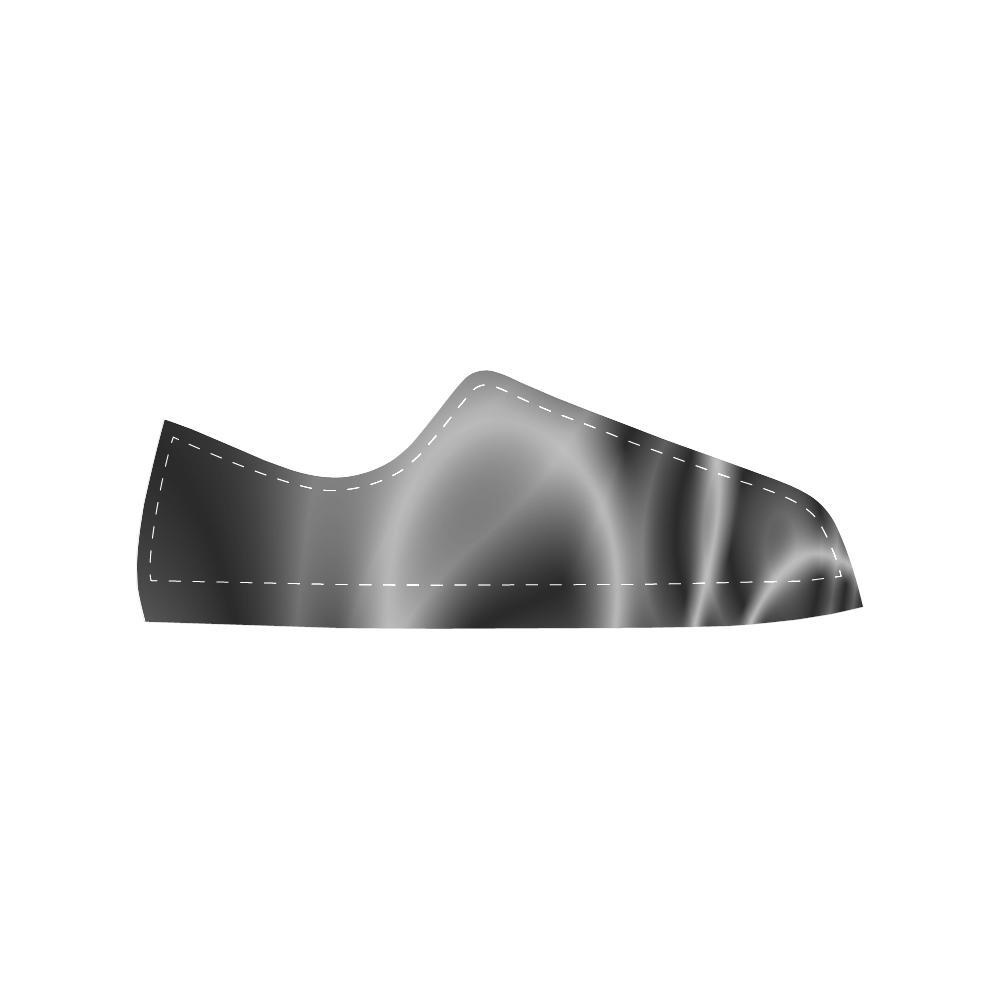 Black and White Swirls Fractal Men's Classic Canvas Shoes (Model 018)