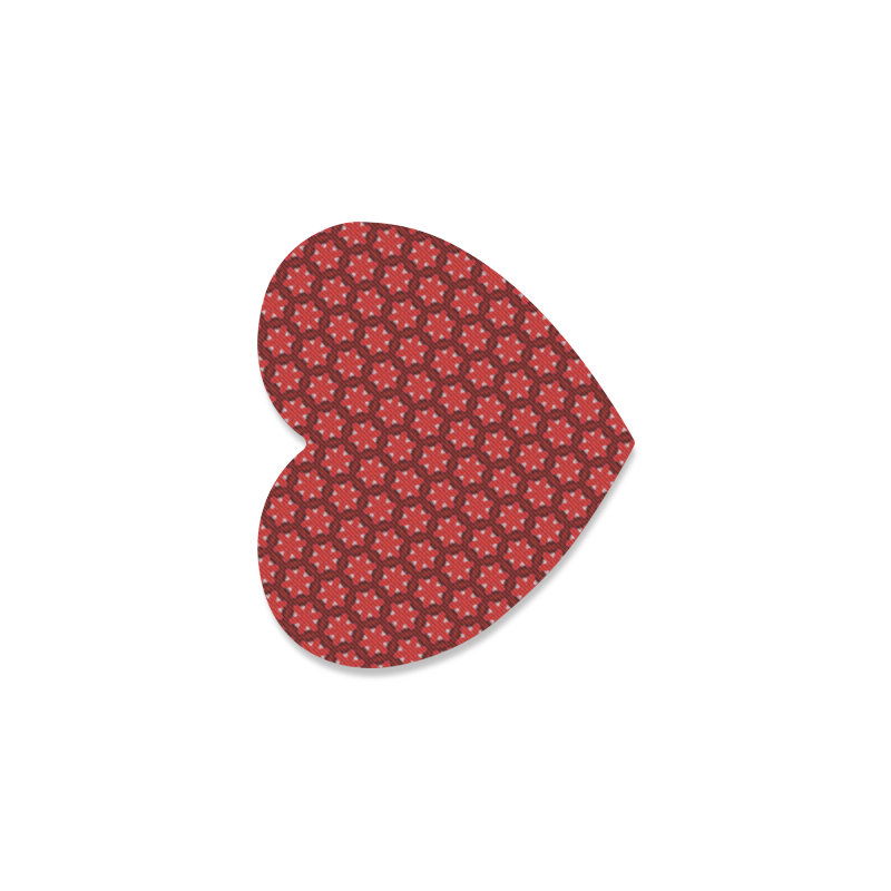 Red Passion Floral Pattern Heart Coaster