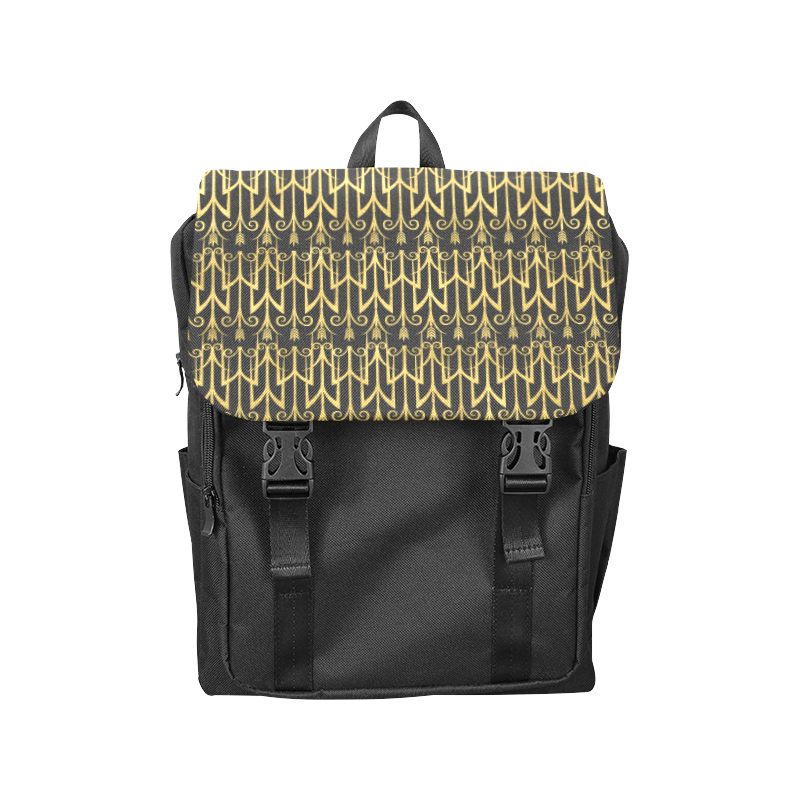 Beautiful BlackAnd Gold Art Deco Pattern Casual Shoulders Backpack (Model 1623)