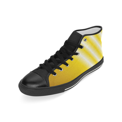 Yellow Sunbeams Stripes Men’s Classic High Top Canvas Shoes (Model 017)