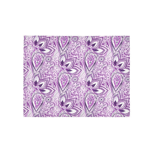 Purple Paisley Doodle Area Rug 5'3''x4'