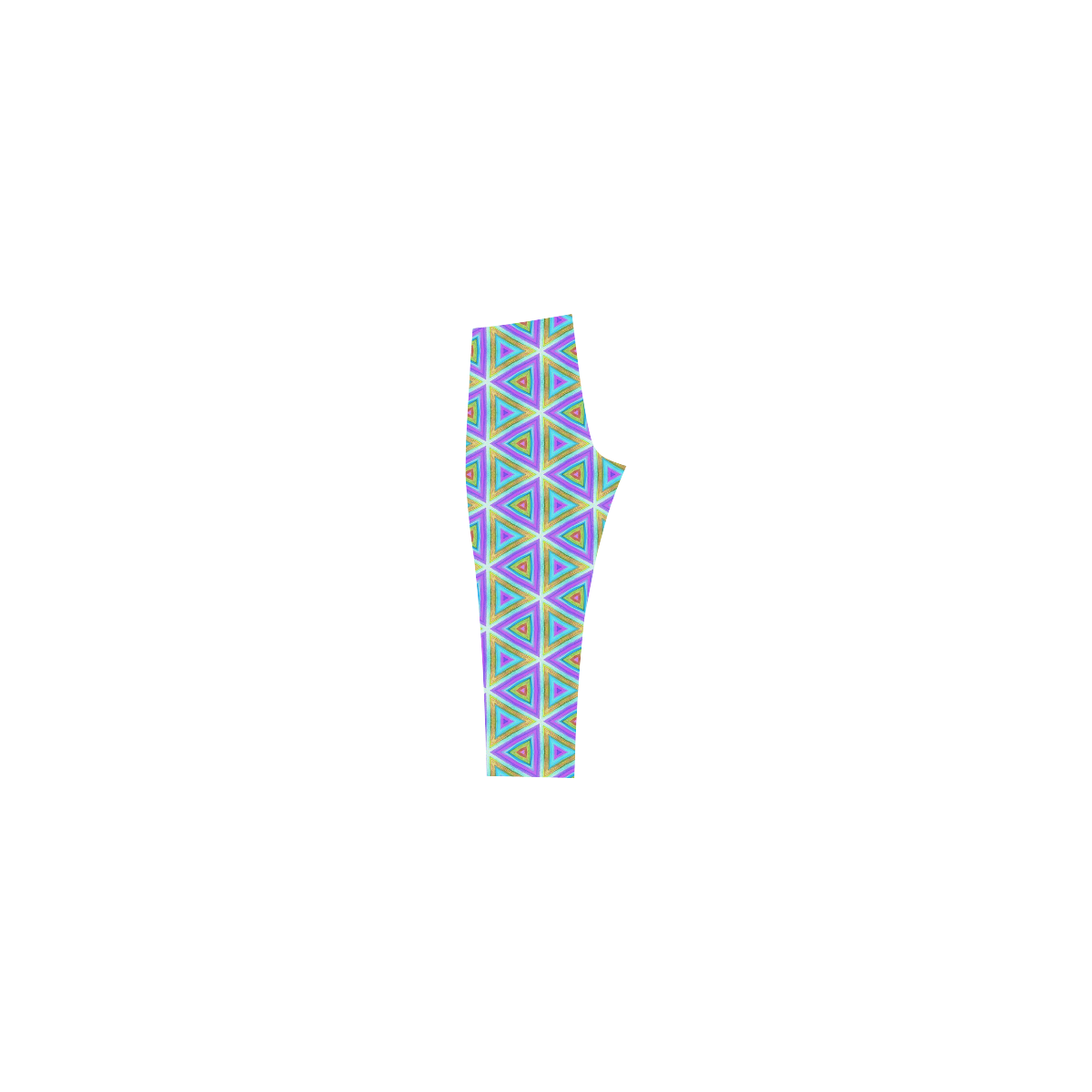 Colorful Retro Geometric Pattern Capri Legging (Model L02)