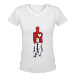 shadow shirt w Women's Deep V-neck T-shirt (Model T19)