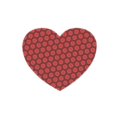 Red Passion Floral Pattern Heart-shaped Mousepad