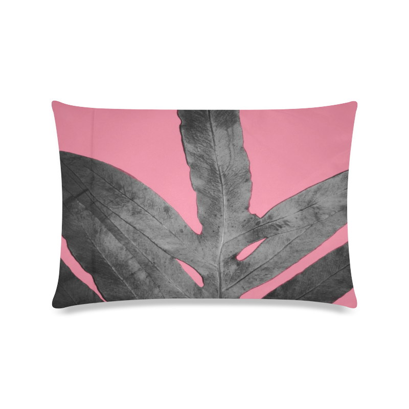 pink fern Custom Zippered Pillow Case 16"x24"(Twin Sides)