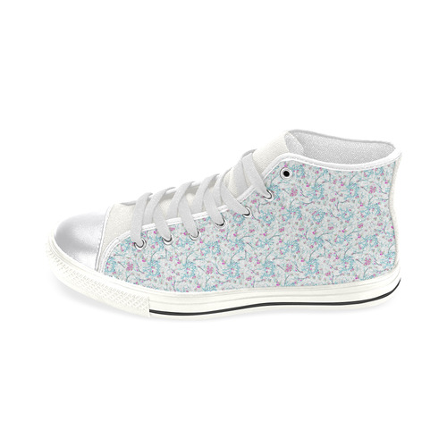 Intricate Floral Collage Women's Classic High Top Canvas Shoes (Model 017)