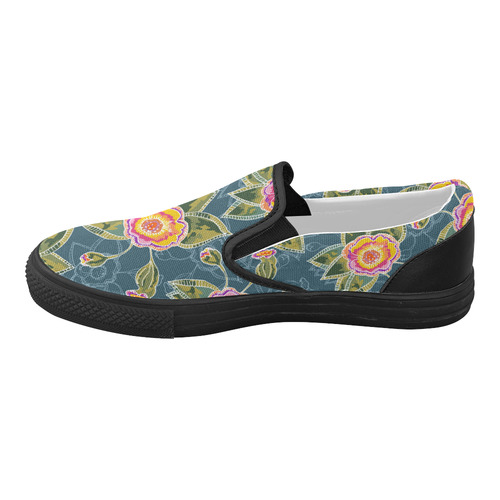 Floral Fantsy Pattern Women's Slip-on Canvas Shoes (Model 019)