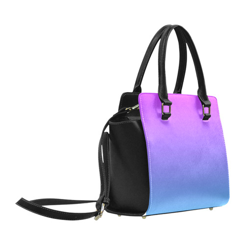 Fuschia and Turquoise  Ombre Classic Shoulder Handbag (Model 1653)