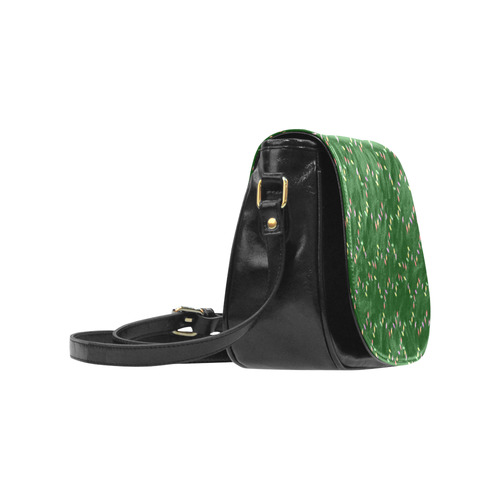 Festive Christmas Lights on Green Classic Saddle Bag/Large (Model 1648)