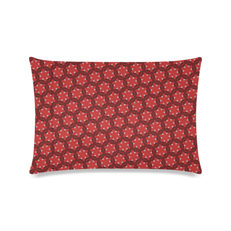 Red Passion Floral Pattern Custom Zippered Pillow Case 16"x24"(Twin Sides)