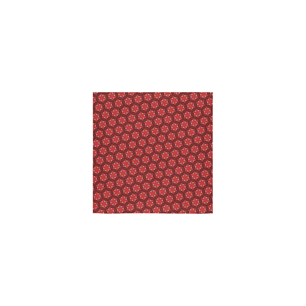 Red Passion Floral Pattern Square Towel 13“x13”