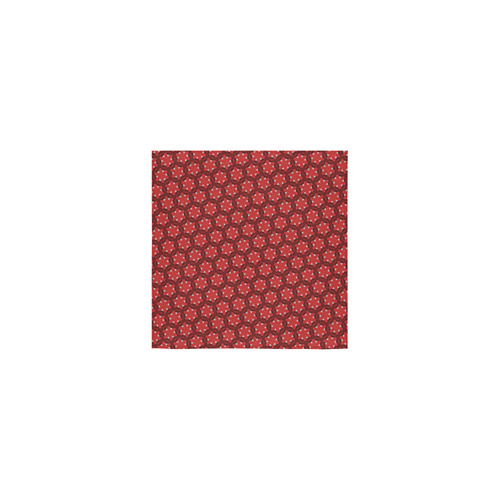 Red Passion Floral Pattern Square Towel 13“x13”