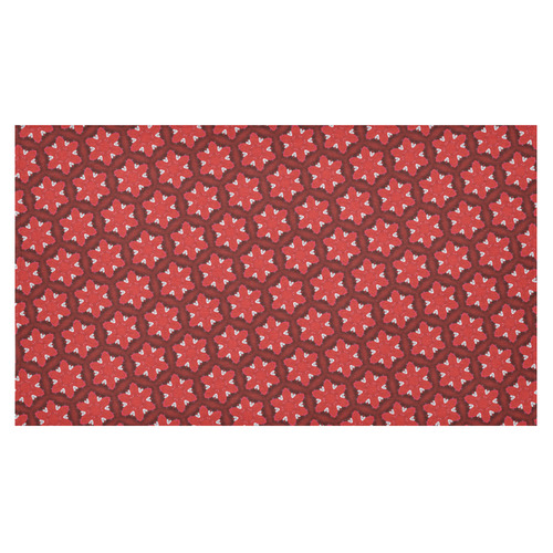 Red Passion Floral Pattern Cotton Linen Tablecloth 60"x 104"