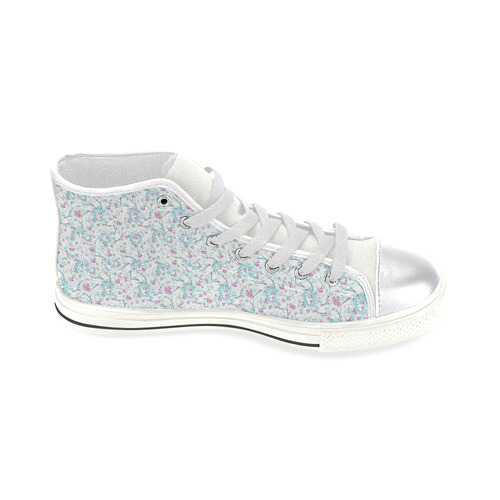 Intricate Floral Collage Women's Classic High Top Canvas Shoes (Model 017)