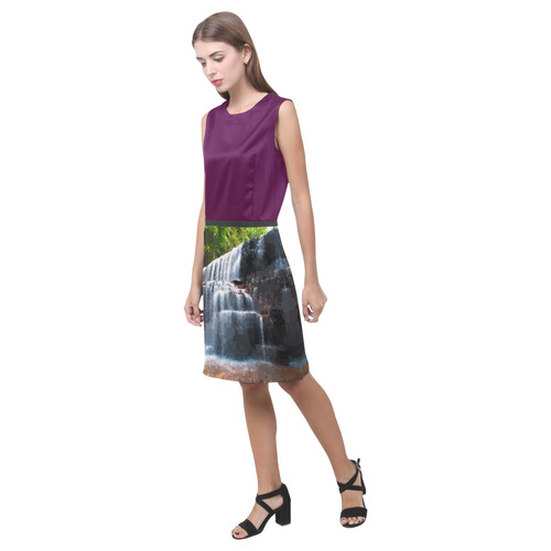 Blackberry and Pixel Waterfall Eos Women's Sleeveless Dress (Model D01)