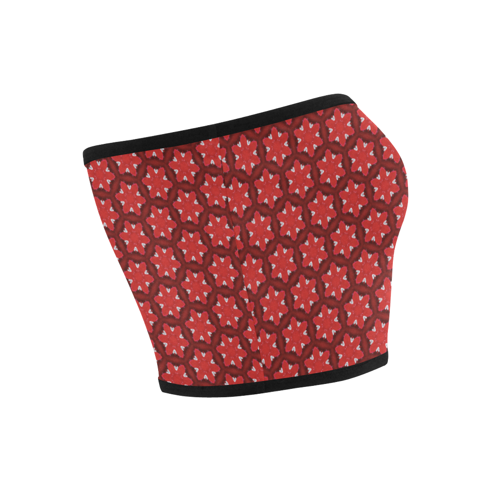 Red Passion Floral Pattern Bandeau Top
