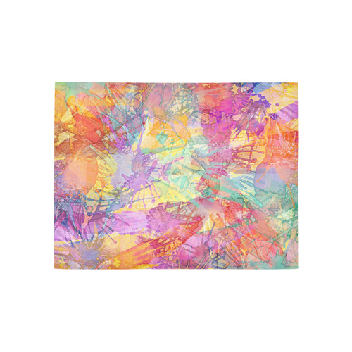 Watercolor Painting Splashes Pastel Multicolored Area Rug 5'3''x4'