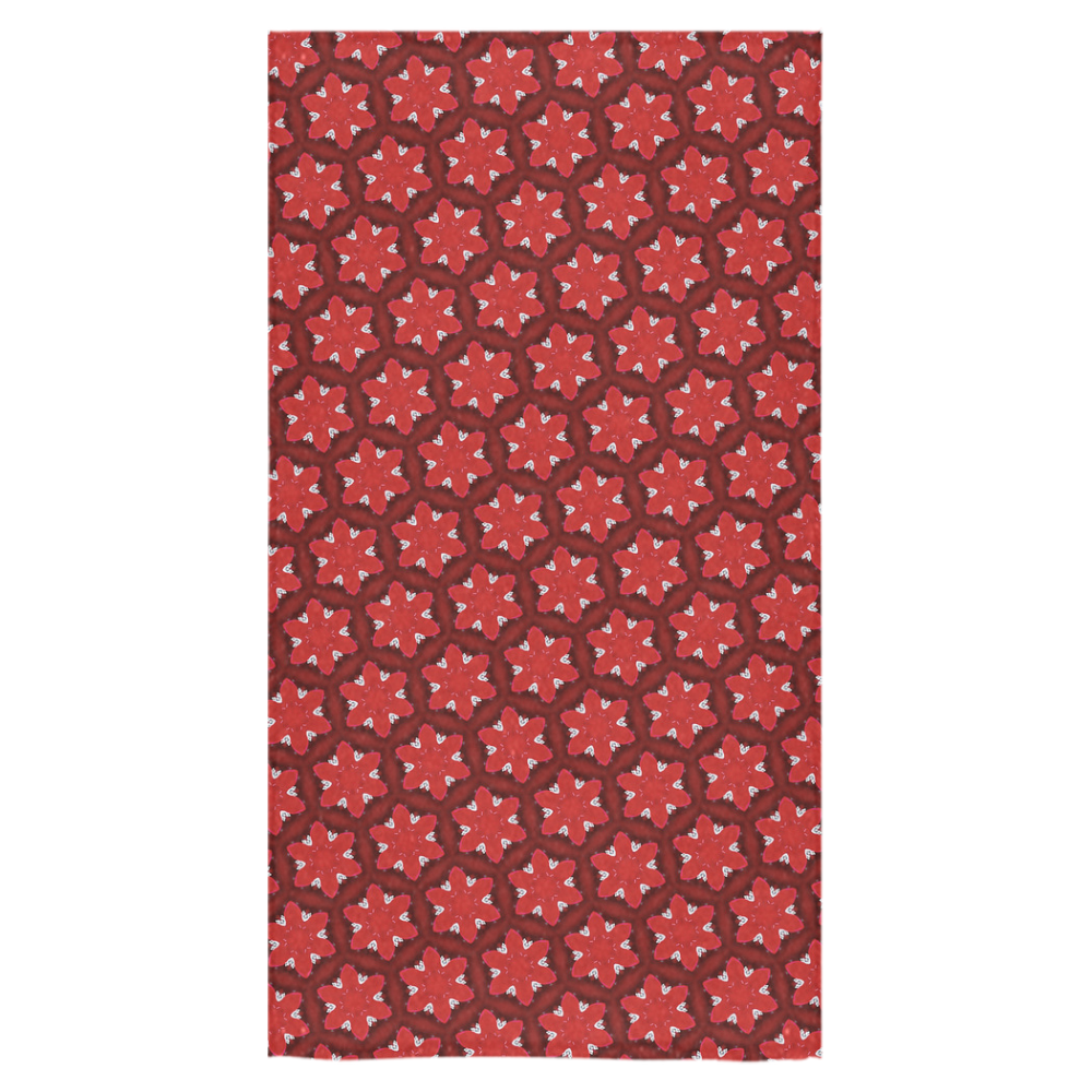 Red Passion Floral Pattern Bath Towel 30"x56"
