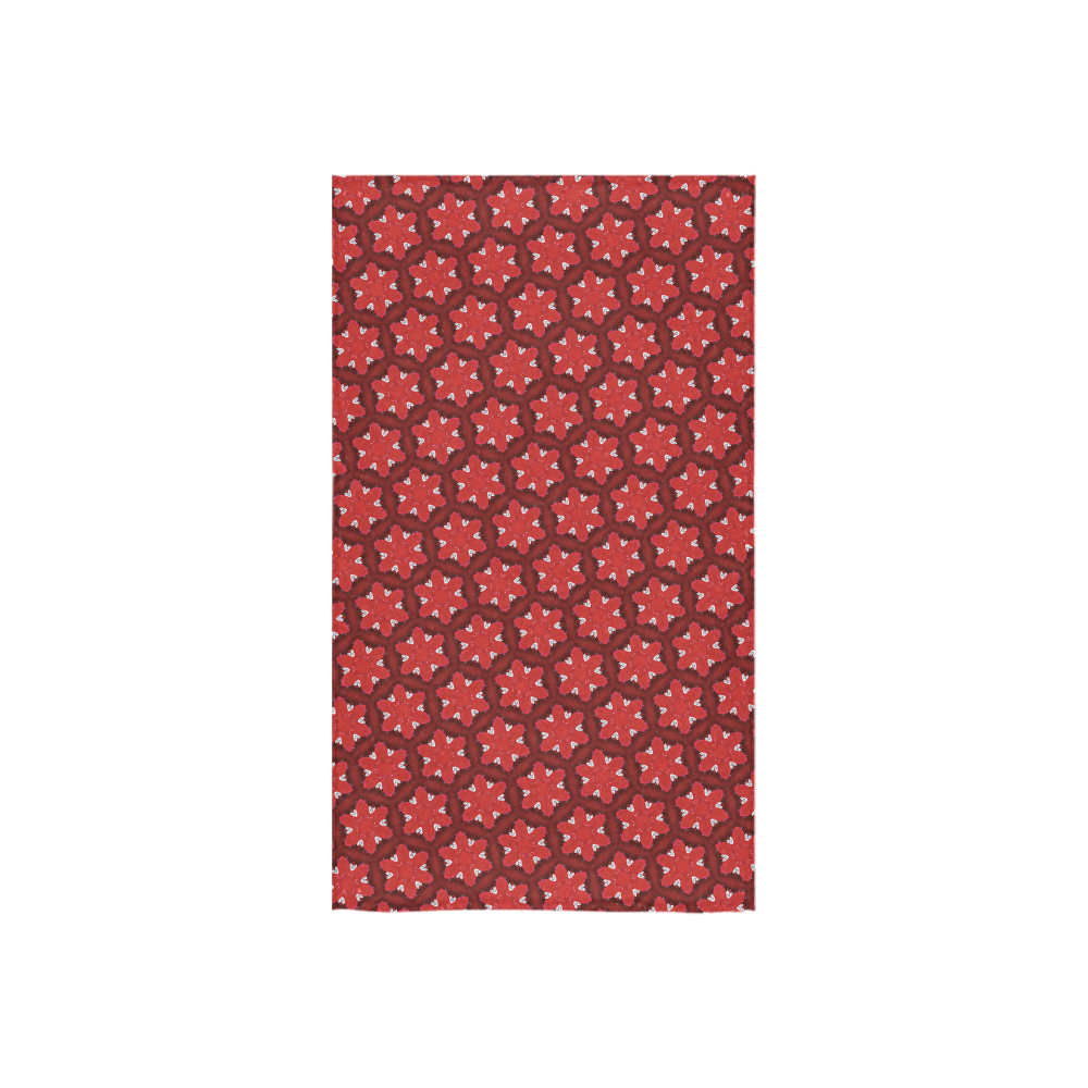 Red Passion Floral Pattern Custom Towel 16"x28"
