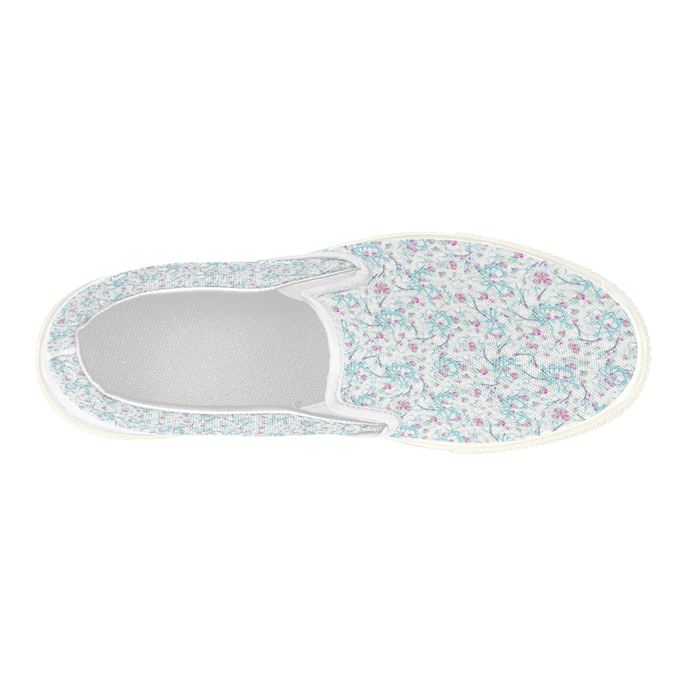 Intricate Floral Collage Women's Slip-on Canvas Shoes (Model 019)