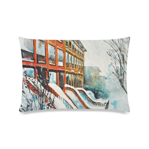 Brooklyn At Winter Custom Zippered Pillow Case 16"x24"(Twin Sides)