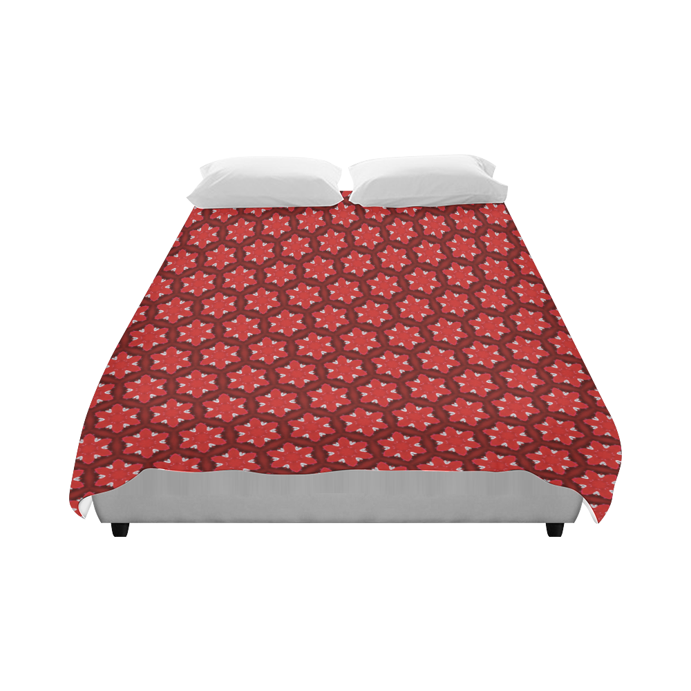 Red Passion Floral Pattern Duvet Cover 86"x70" ( All-over-print)