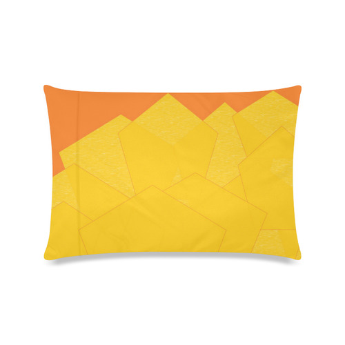 Yellow Abstract Octogonlal Flowers Custom Zippered Pillow Case 16"x24"(Twin Sides)