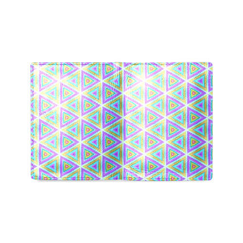 Colorful Retro Geometric Pattern Men's Leather Wallet (Model 1612)