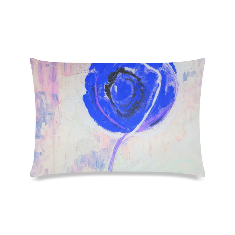 Golden Rose Acrylic Icey Blue Custom Zippered Pillow Case 16"x24"(Twin Sides)