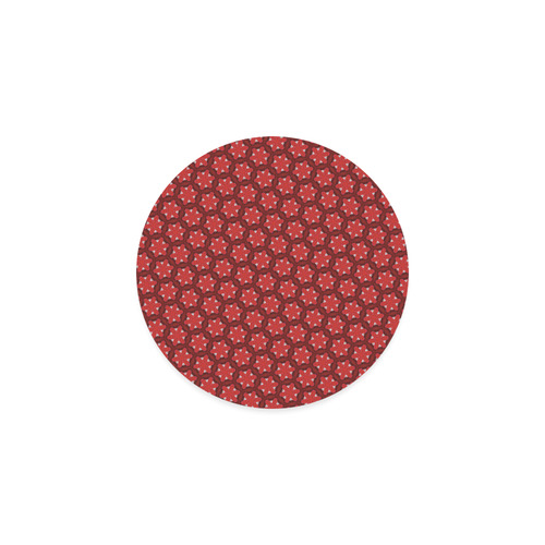 Red Passion Floral Pattern Round Coaster